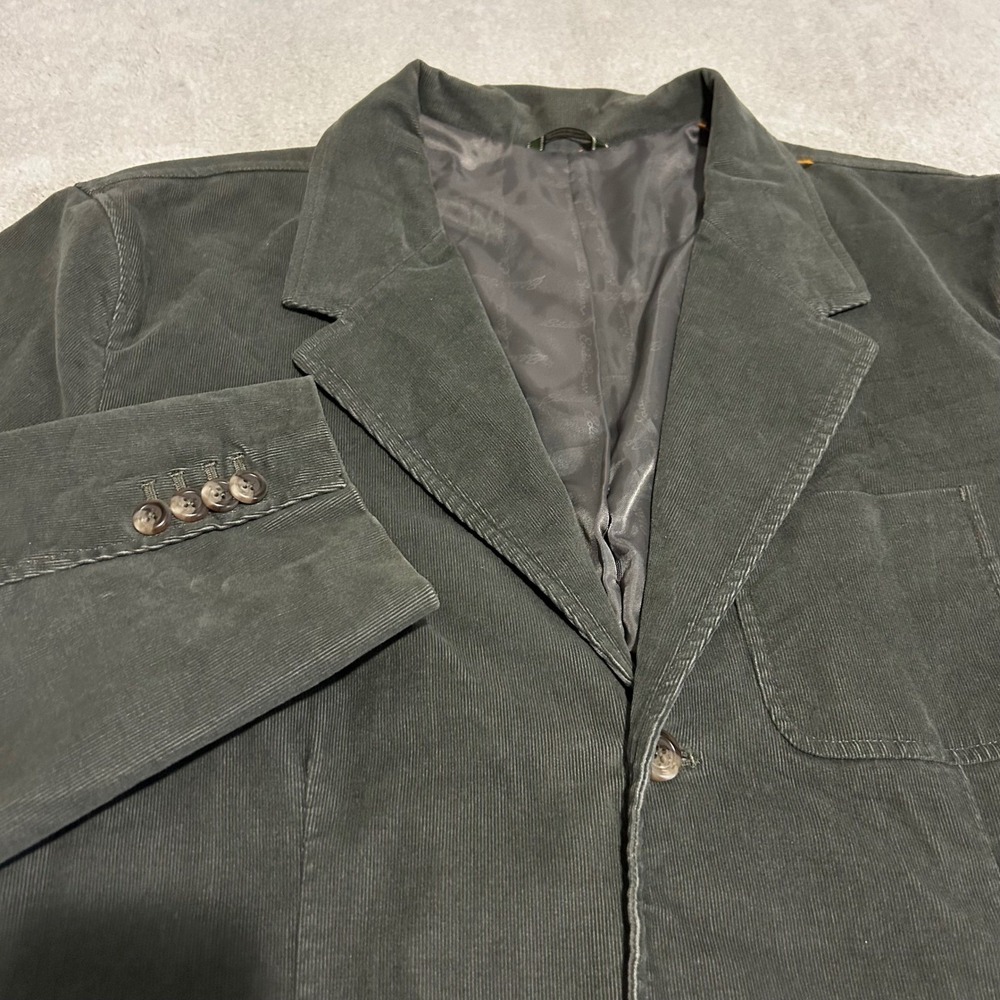 Eddie Bauer Corduroy Blazer Men XL Olive Green Stretch 3Button Sport Coat Jacket
